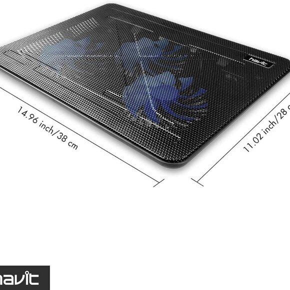 Havit HV-F2056 15.6"-17" Laptop Cooler Cooling Pad - Slim Portable USB Powered - Picture 2 of 4